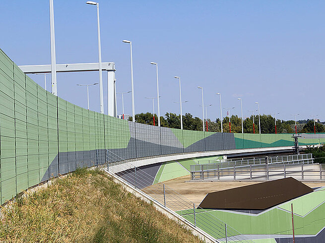 Aluminium Lärmschutzwand A23 Knoten Inzersdorf