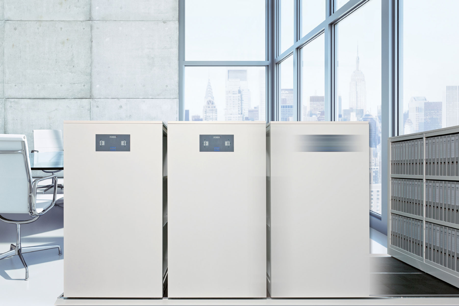 elektrisch verfahrbares Büroregal