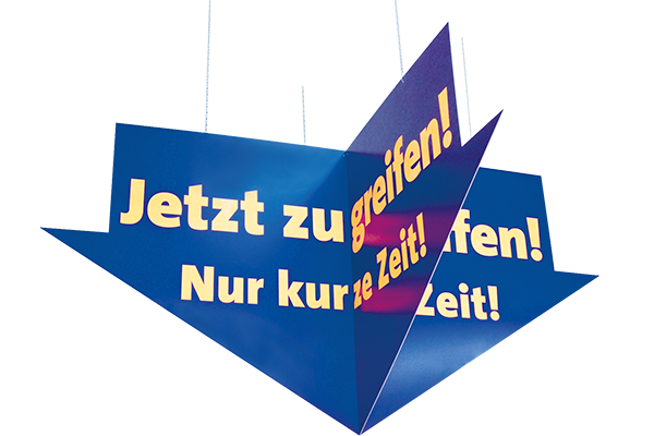 Deckenhänger "Jetzt zugreifen"