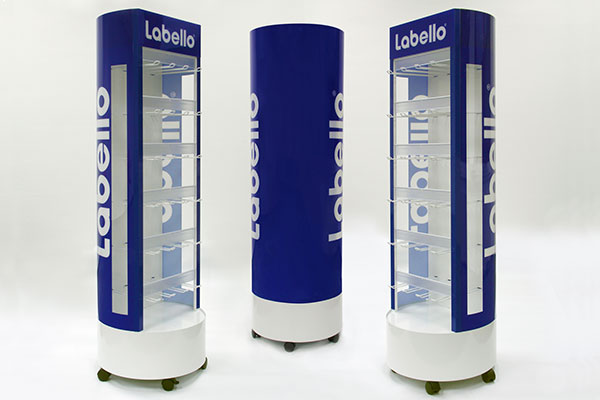 Labello POS display fotographed from different angles