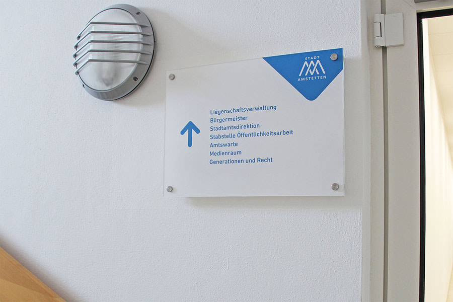 Stockwerksschild Rathaus Amstetten