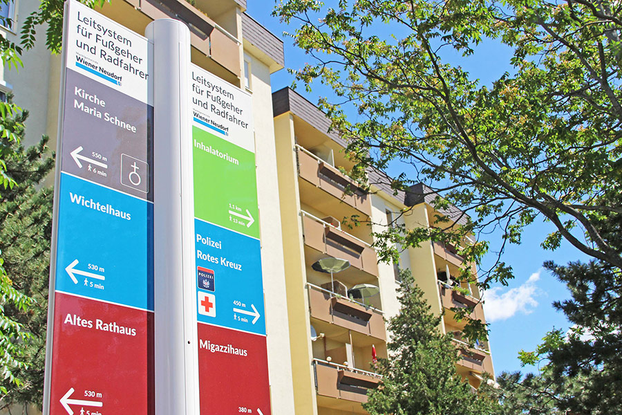 Fußgängerleitsystem Wiener Neudorf