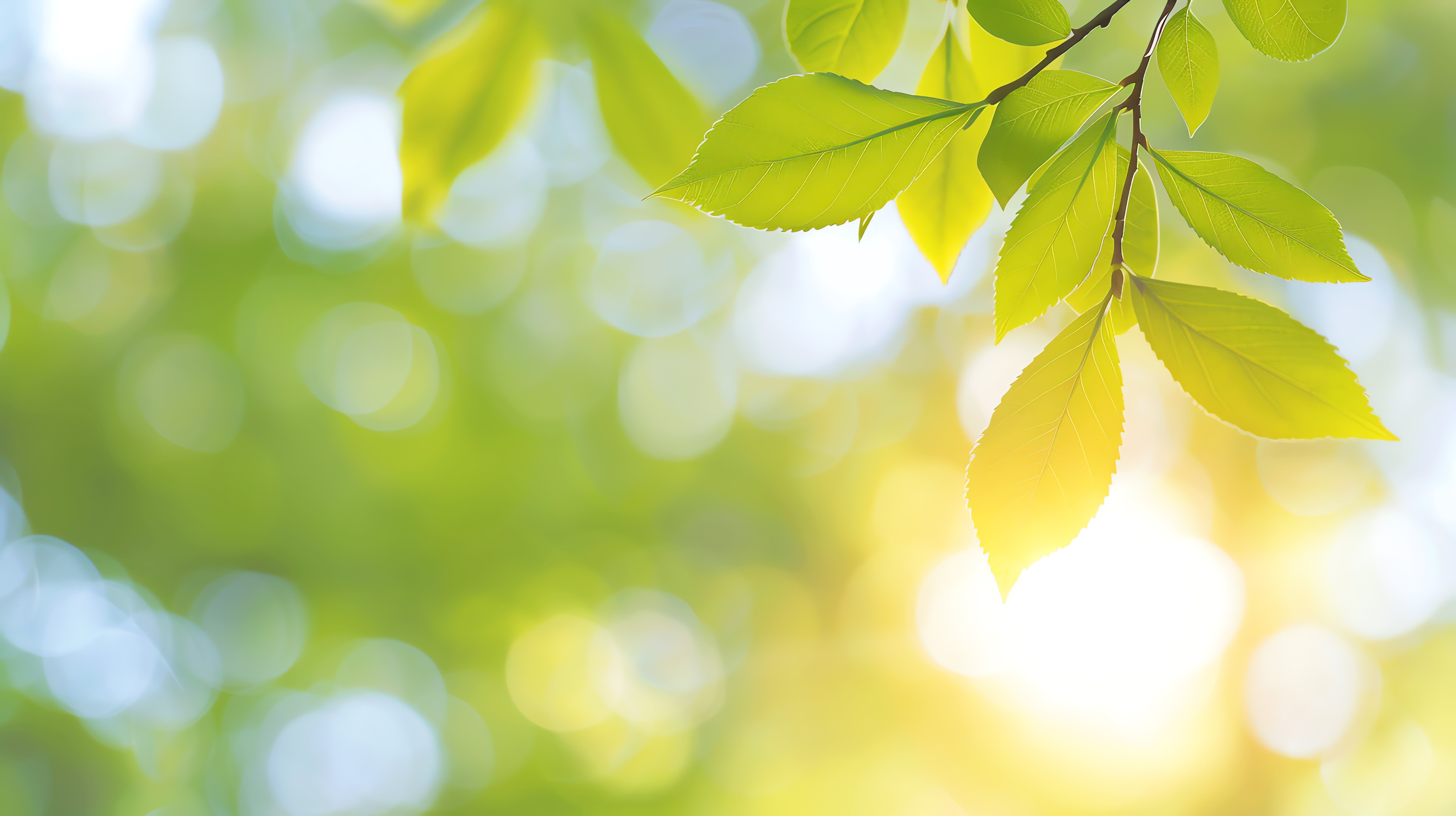 Blätter im Sonnenlicht AI generiertes Bild